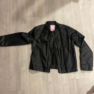 EUC girls faux leather moto jacket